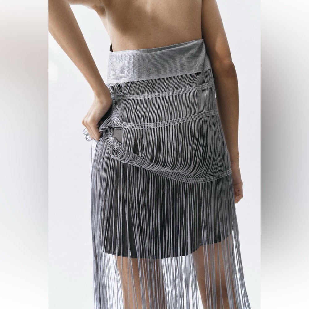 FRINGED MINI DRESS - Picture 5 of 14